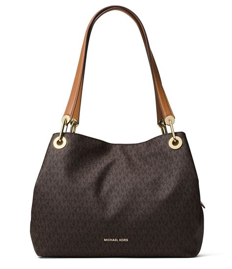 michael michael kors raven signature large black shoulder tote|michael kors raven large tote.